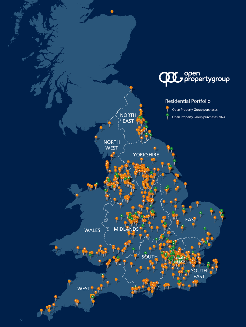 Map of portfolio of properties